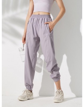 High-Waist Casual Pants With Pockets