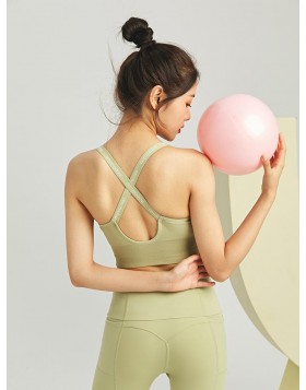 X-back Strap Sports Bra With Zipper | High Support