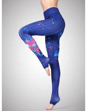 Deep Blue Flower Leggings